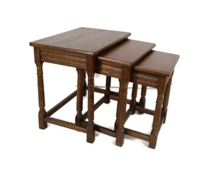 Set of 3 Mid Century Wooden Stacking Nesting Tables Side Coffee Tables 50s vintage