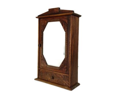 Kitchen Medicine Apothecary Apothecary Bathroom Cabinet Ornate Carved Wood Antique