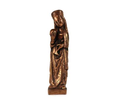 Virgin mary Madonna with ball in her hands Bronze Vintage Beautiful 