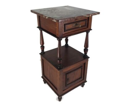 Antique Art Deco Art Nouveau Marble top Side Cabinet End Table Nightstand Farmhouse  Style