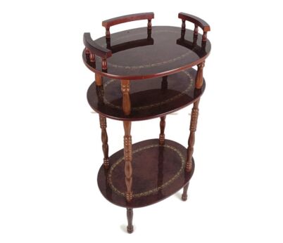 Pedestal Display Side Table Plant Stand Italian Wood Vintage Display Etagère 3  Tier lackered