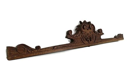 Gorgeous Antique Pediment Hand Carved Wooden Over Door Architectural Reclaimed Salvaged 