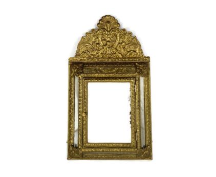 Vintage mirror Brush Brass Glass Cabinet Continental Ornate Brushes Included Wall hanging