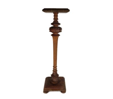 XL Vintage Hand Carved Wooden Pedestal Ornate Plant Bonsai Stand side table Barn Style