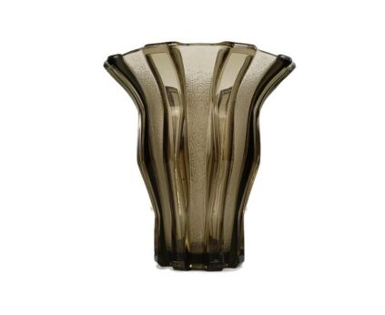 Art Deco Antique Smoked Depression glass Vase Luxval Val St Lambert Stylish belgium