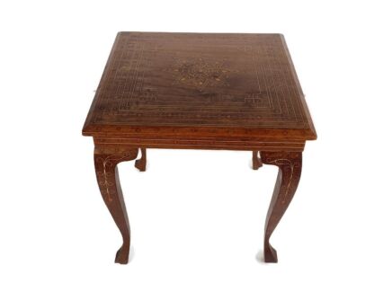 Small Vintage Side Occasional Wine table Vintage carved wood Inlay Louis XV legs, lovely