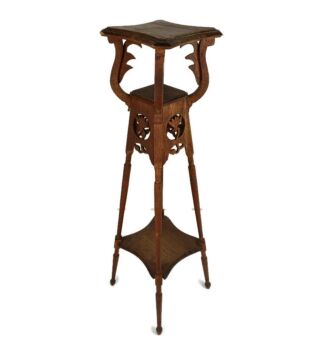 Art Nouveau Pedestal Side Occasional Table Plant Flower Stand Two Tier Art Deco barn style