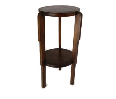 art Deco Pedestal Antique Plant stand side table two tier wood bonsai stand farmhouse style