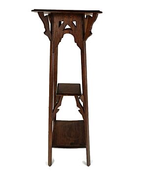 Art Nouveau Deco Ornate 3 Tier Pedestal Table Plant Bonsai Stand  Antique Barn Style 