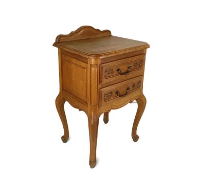 Vintage Nightstand End table Mid Century Modern Wood Chest of drawers cabinet Louis XV style