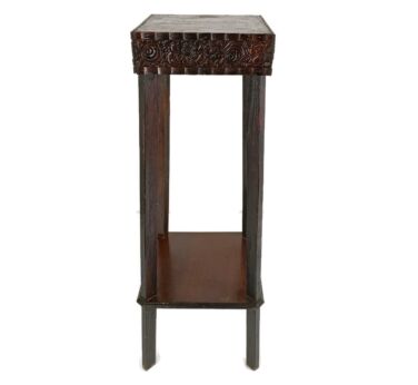 Art Nouveau Pedestal Side table Plant Bonsai Stand Jugendstil Ornate Carved Wood two tier