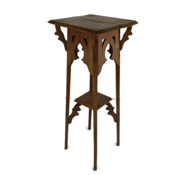 Art Nouveau Pedestal Side table Plant Bonsai Stand Jugendstil  Wood two tier Barn Style