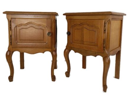 Pair of Nightstands End Tables Cabinets Louis XV style Bedroom Cabinets wood farmhouse style