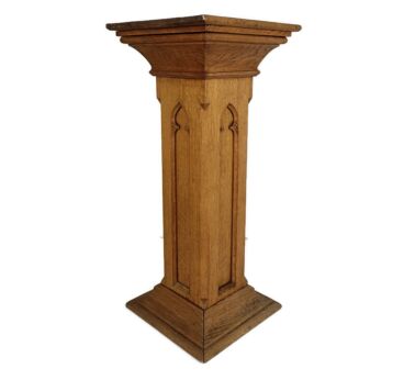 Gothic Antique Wooden Ornate Side Display Table Pedestal Plant Stand Church Chapel Oak 19th century