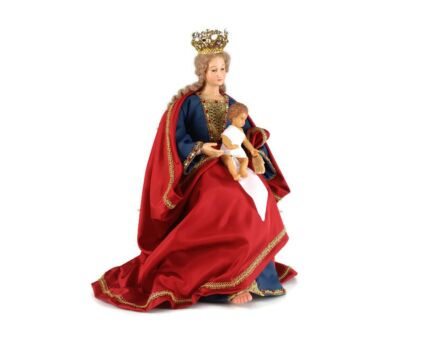 Figurine Doll Wax hand Made by clarisse Nuns Vintage Virgin Mary Madonna with Infant WOW