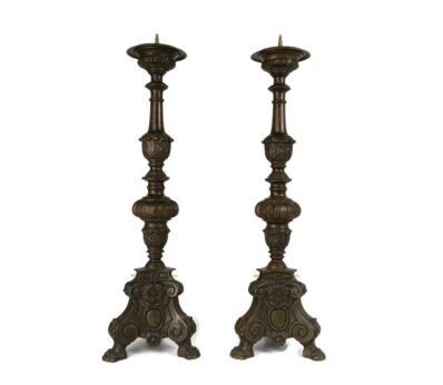 antique couple pair of candle sticks Bronze Candle Holders Decorative