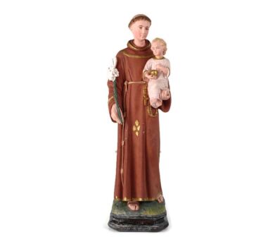 St Anthony Padua of Lisbon Infant Child Plaster Statue Franciscan Neo Gothic Antique hand Painted
