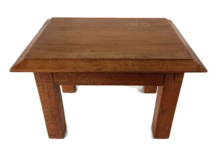 small wooden side table foot rest barn style plant stand pedestal occasional table vintage
