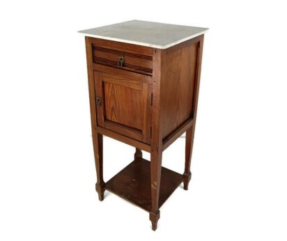 Cabinet Side table Nightstand  Wood Marble Top Pine Wood Art Deco antique 