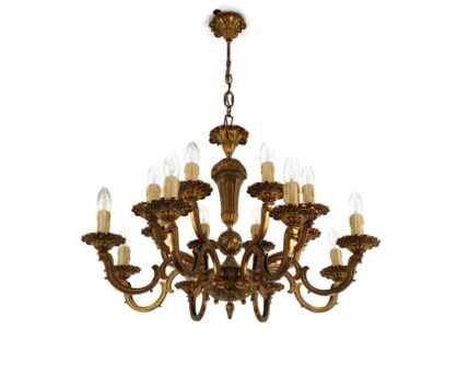 Brass Chandelier Spanish Style Ornate 16 lights!! vintage fixture ceiling WOW