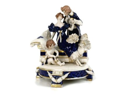 Antique Statue Figurine Royal Dux Austria Bohemia Couple Eros Cupid Art deco marked