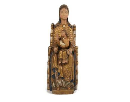 Vintage Statue Of our Lady Sedes Sapientiae with Infant Child Leuven Belgium Resin HTF Collector