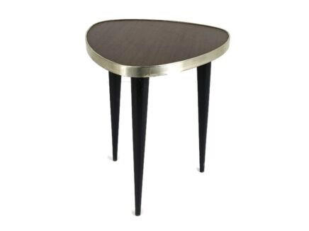 Retro Vintage Tripod Coffee Side Wine Table Rockabilly  Mid Century Space Age Brown Veneer 
