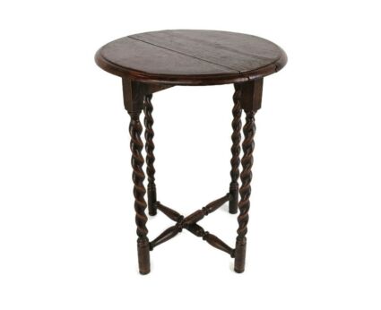 practical Barley twist  Wooden Side Occasional Wine Coffee Table Pedestal foldable vintage