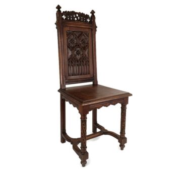 Antique Neo Gothic 1900 Chair Ornate Carved Wood Renaissance WOW Gorgeous