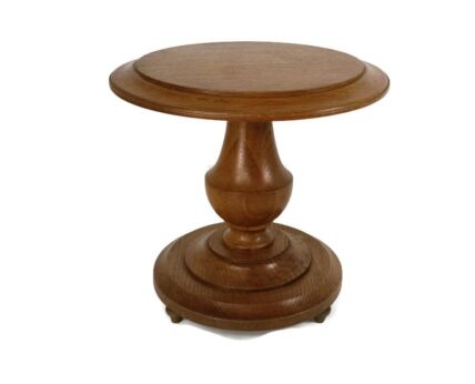 Small Massive Oak Pedestal hand Carved Wood Wooden Side table plant Stand, bonsai vintage