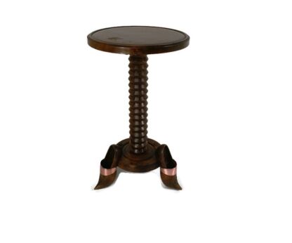 Vintage Pedestal Plant stand hand carved wood Wooden shoes Folk art Funky 