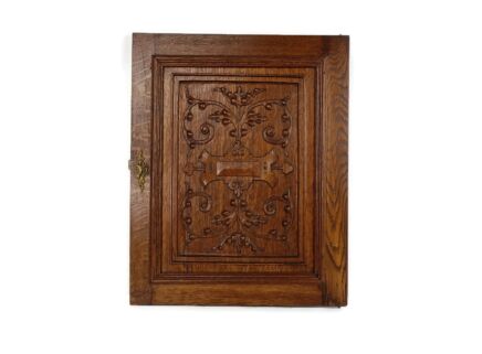 Antique Hand Carved Wood Door Panel Reclaimed Architectural Salvaged Ornate  Oak