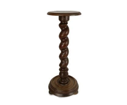 Huge Pedestal Plant stand Barley twist Hand Carved Wood Side table bonsai stand vintage