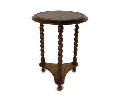 Barley Twist Wooden Side Table Pedestal Plant Bonsai Stand Two Tier Country Barn Farmhouse 