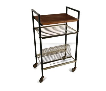 Retro Music Vinyl Storage Lp Record Stand Cart Trolley Space Age Pop Art Modernist  Funky Atomic  
