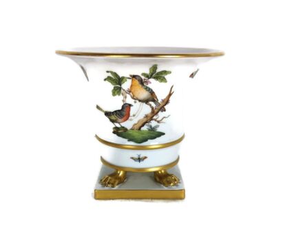 Mediuim Jardiniere Nail Vase Herend Hungary Footed Paw Legs Rothschilds Birds Butterflies  