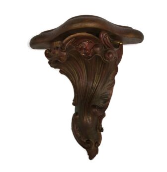 Antique ornate Hand Carved Wood Wooden wall hanging Console Shelf Oak 