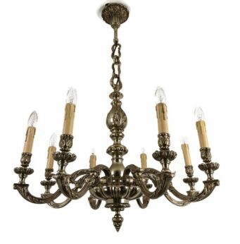 Silver plated Bronze French Chandelier 8 lights Arm Gorgeous vintage stylish