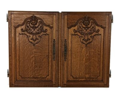 Louis XV style door panels carved wood vintage reclaimed salvaged architectural 