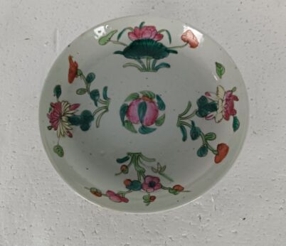 small chinese rice plate hand painted lovely flower pattern antique marked porcelain 