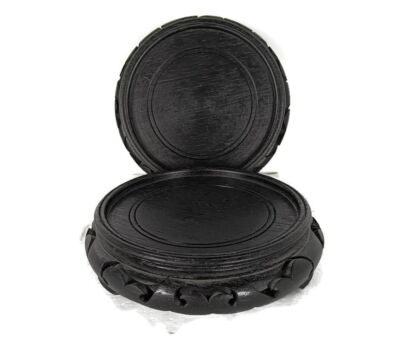 pair Pedestals Stand for Planter Flower Jardiniere or Vase Wood Display Bases for Buddha vtg
