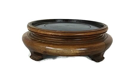 Pedestal Stand for Planter Flower Jardiniere or Vase  Wood Display Base  Buddha  vintage