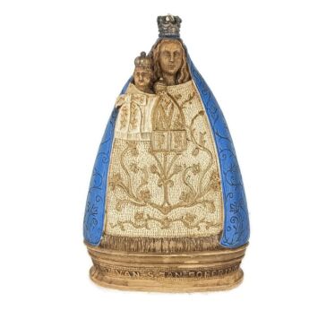 Statue Our Lady of Poperinge Saint Jan Infant Child Resin marked Collector polychrome