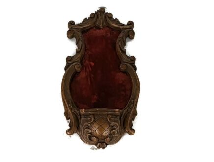 antique resin wooden back wall hanging small console for statue ornate velvet 