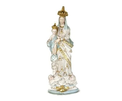 beautiful Statue Our Lady of Victory Victoire France Plaster Infant Jesus Angels neo Gothic