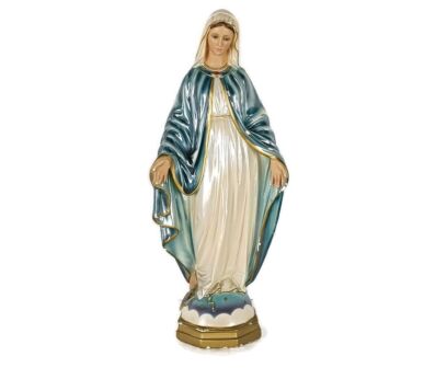 Large Plaster Statue Virgin Mary Open Arms Polychrome Our Lady of Columbia vintage