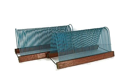 pair of vintage retro Vinyl Record storage Single Holders Rockabilly style funky