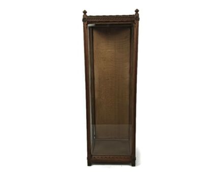 Antique Chapel Display Cabinet for statue hand carved wood gothic gorgeous, glass doors 