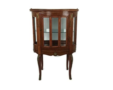 Vintage  Butler Table Cabinet Dumbwaiter Display Liquor Cabinet beveled  Glass WOW