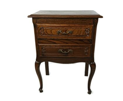 Louis XVI style Bedside End Table Cabinet Nightstand Wood Chest of Drawers  vintage
